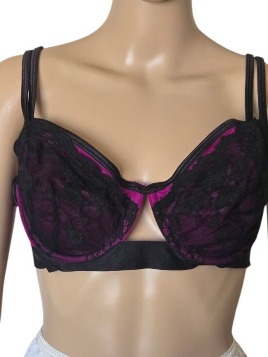 Cacique Other - Cacique multicolor Unlined Underwire lace overlay Balconette Bra 40C